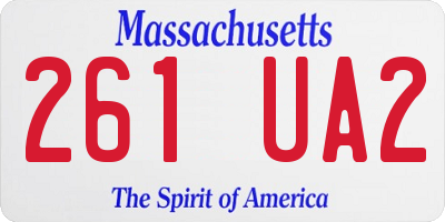 MA license plate 261UA2