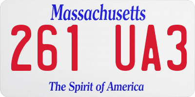 MA license plate 261UA3
