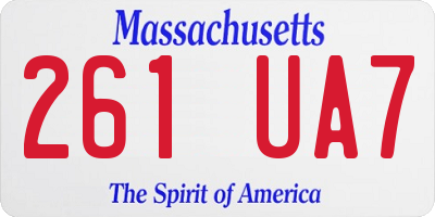 MA license plate 261UA7