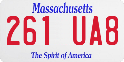 MA license plate 261UA8