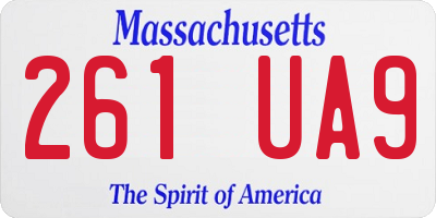 MA license plate 261UA9