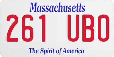 MA license plate 261UB0