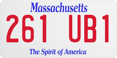 MA license plate 261UB1