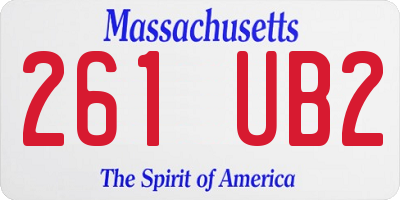 MA license plate 261UB2