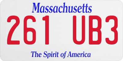 MA license plate 261UB3