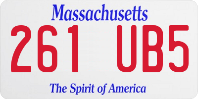 MA license plate 261UB5
