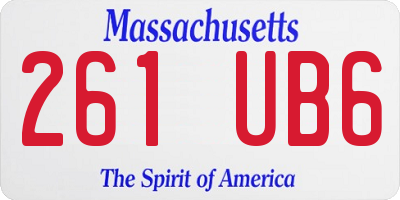 MA license plate 261UB6