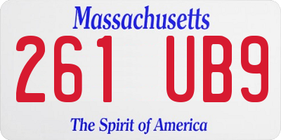 MA license plate 261UB9