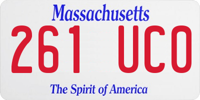 MA license plate 261UC0