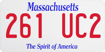 MA license plate 261UC2