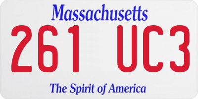 MA license plate 261UC3