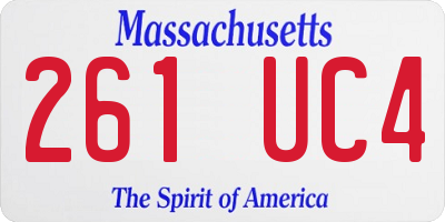 MA license plate 261UC4