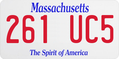 MA license plate 261UC5