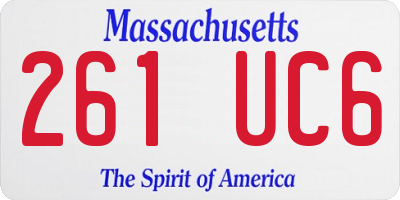 MA license plate 261UC6