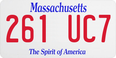 MA license plate 261UC7