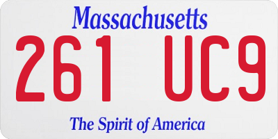 MA license plate 261UC9