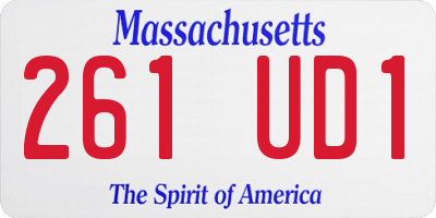 MA license plate 261UD1