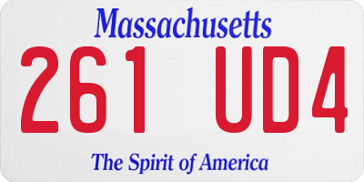 MA license plate 261UD4