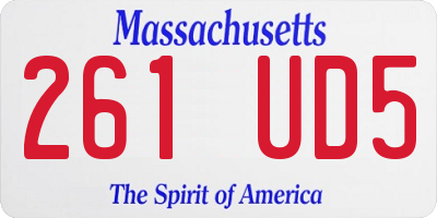 MA license plate 261UD5