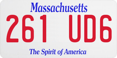 MA license plate 261UD6