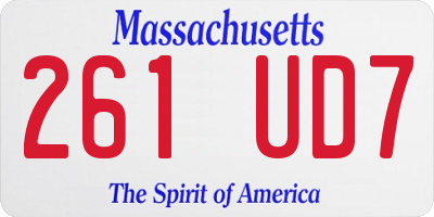 MA license plate 261UD7