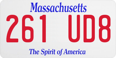 MA license plate 261UD8