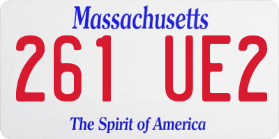 MA license plate 261UE2