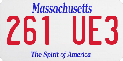 MA license plate 261UE3