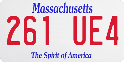 MA license plate 261UE4