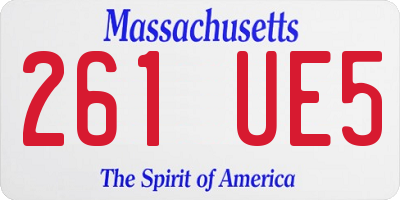 MA license plate 261UE5