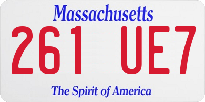 MA license plate 261UE7