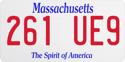 MA license plate 261UE9