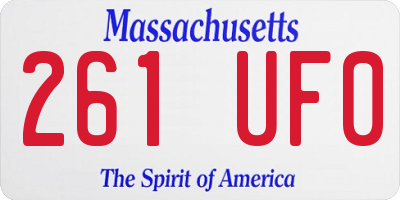 MA license plate 261UF0