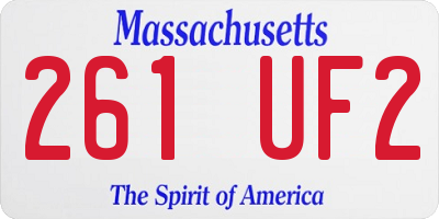 MA license plate 261UF2