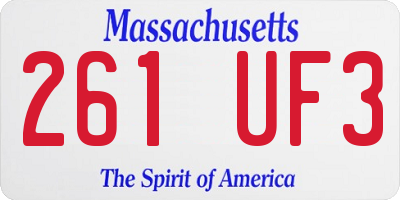 MA license plate 261UF3