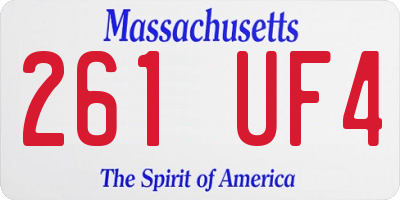 MA license plate 261UF4