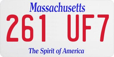 MA license plate 261UF7