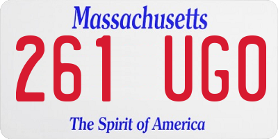 MA license plate 261UG0