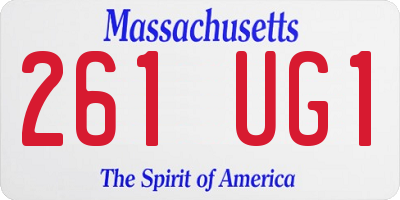 MA license plate 261UG1