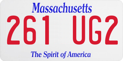 MA license plate 261UG2