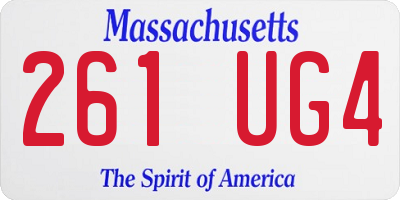MA license plate 261UG4