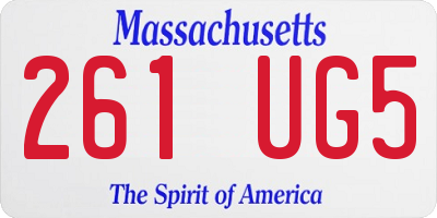 MA license plate 261UG5