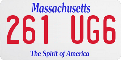MA license plate 261UG6