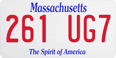 MA license plate 261UG7
