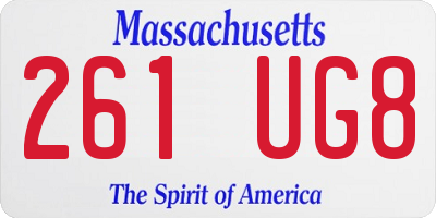 MA license plate 261UG8