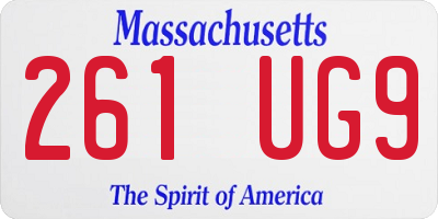 MA license plate 261UG9