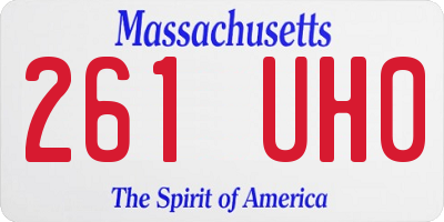 MA license plate 261UH0