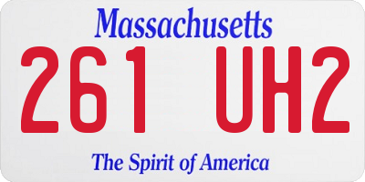 MA license plate 261UH2