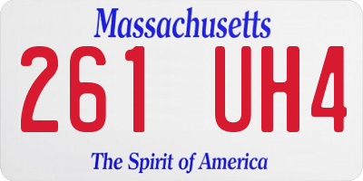 MA license plate 261UH4