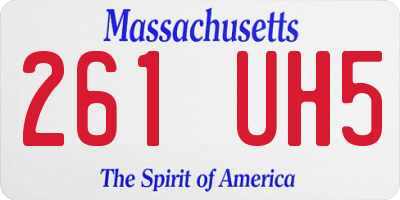 MA license plate 261UH5